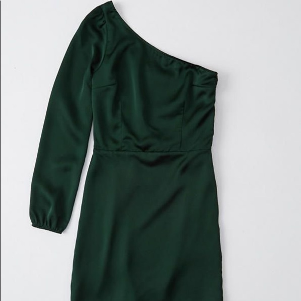 NWT A&F Black One-Shoulder Satin Dress